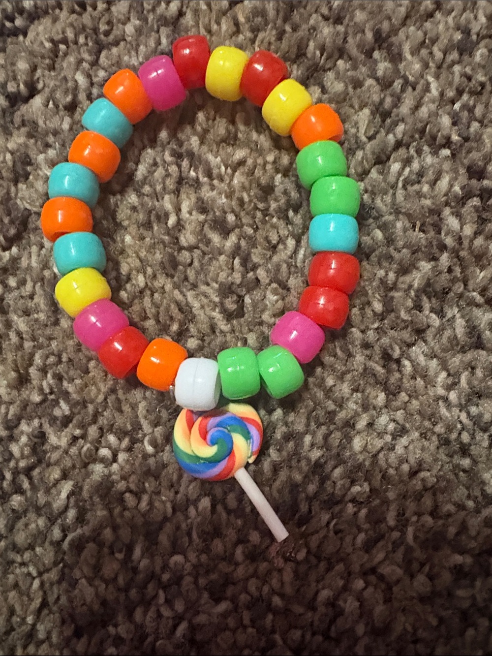 Kids Multicolor Bead Bracelet with Lollipop Charm